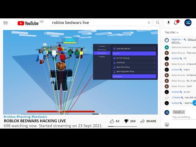 I found a streamer HACKING on Roblox Bedwars LIVE..