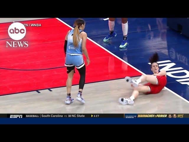 Fallout after Chennedy Carter fouls Caitlin Clark in WNBA game