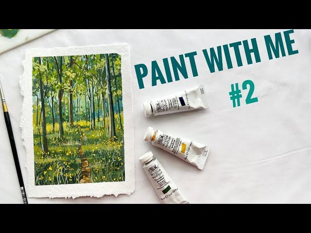 PAINT WITH ME #2- PAINTING A SPRING PATH BY WINSOR AND NEWTON GOUACHE- PAINT FROM MY OWN PHOTO