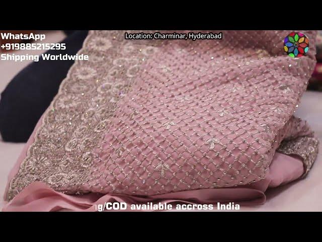 ARNG-3613 “The Lemonade Pink” Premium Designer Saree||Georgette Fabric||Crystals||Zari