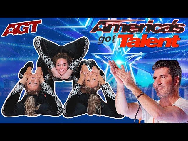 SOFIE DOSSI & THE RYBKA TWINS AUDITION AS A CONTORTION TRIO FOR AGT!!!