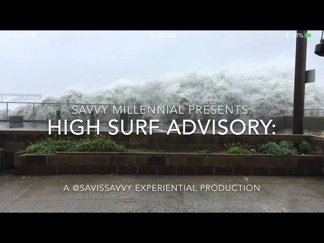 High Surf Warning in Pacifica, California: Big Waves at High Tide