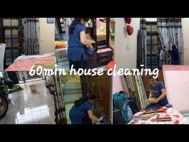 60 minute home cleaning routine | Indian Housewife daily routine | How to clean your house..?