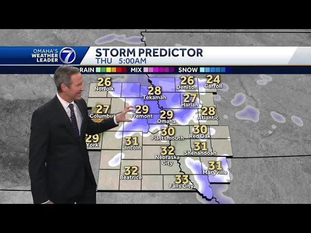 Snow chance early Thursday for Omaha