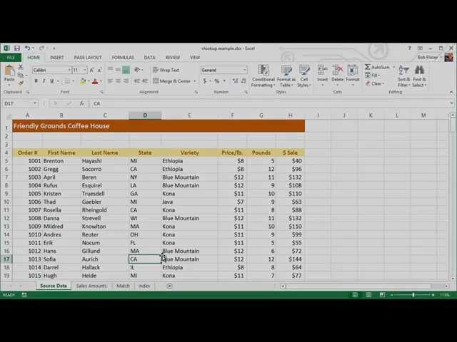 How to Extract Data from a Spreadsheet using VLOOKUP, MATCH and INDEX