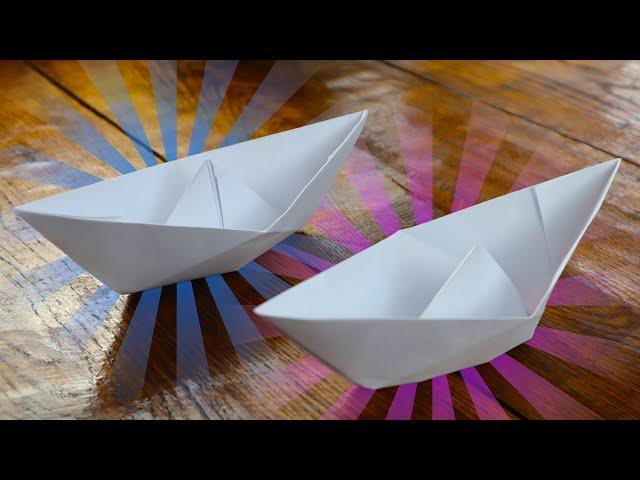 Как сделать кораблик оригами из бумаги А4 без клея и ножниц, origami boat