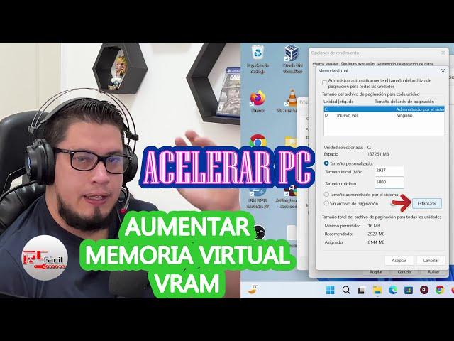 Como ACELERAR tu PC al MÁXIMO (100%) Aumentando el tamaño de la MEMORIA VIRTUAL (VRAM)