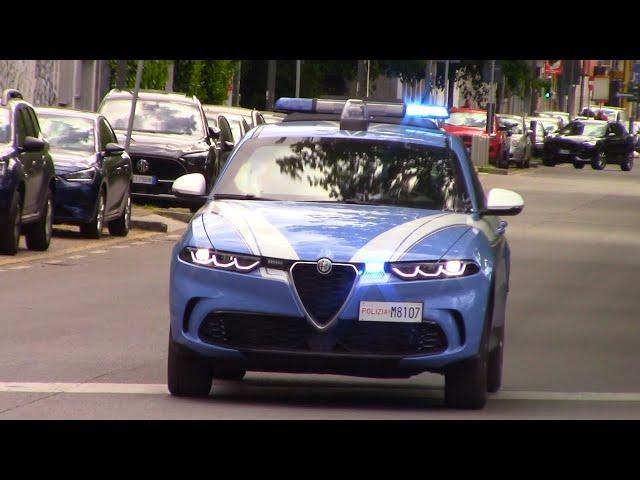 ALFA TONALE POLIZIA DI STATO IN SIRENA + GIULIA POLIZIA DI STATO IN SIRENA (Milano)