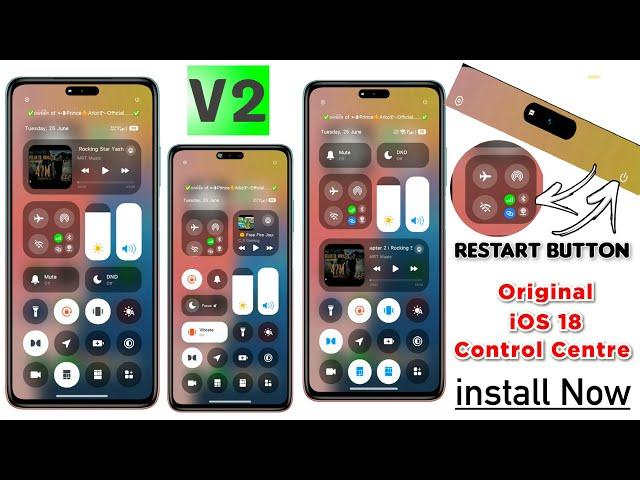 ️ ios 18 Control Centre  V2 All Xiaomi Redmi Poco Devices | Now All  toggle  Working | |Part-7