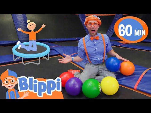 Blippi Visits An Indoor Trampoline Park and Learns Colors & More! | Educational Videos for Kids