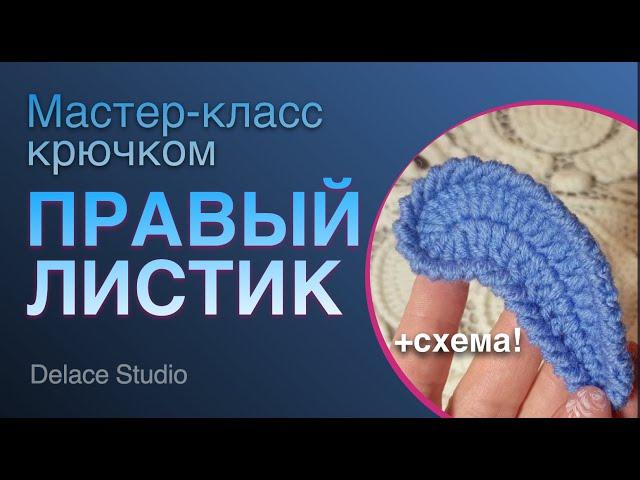 Ирландское кружево крючком листик правый. МК Ирландская Толстушка от студии Раисы Демидовой DELACE