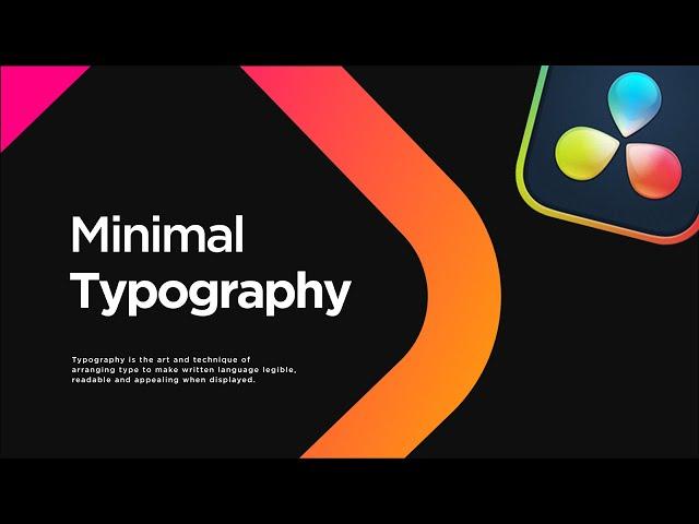 Minimal TYPOGRAPHY Animation in DaVinci Resolve | Step by Step Tutorial