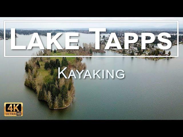 Lake Tapps in Bonney Lake Washington Kayaking in 4K UHD with Drone Aerials