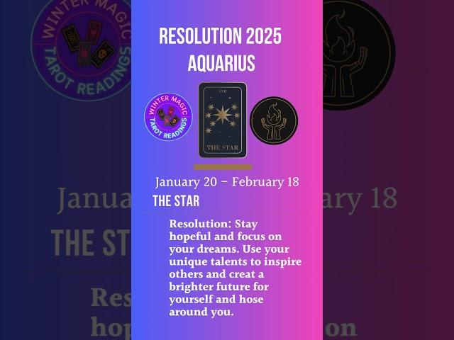 Aquarius New Year 2025 Resolutions Inspired by Tarot! #aquarius  #wintermagictarot #resolution