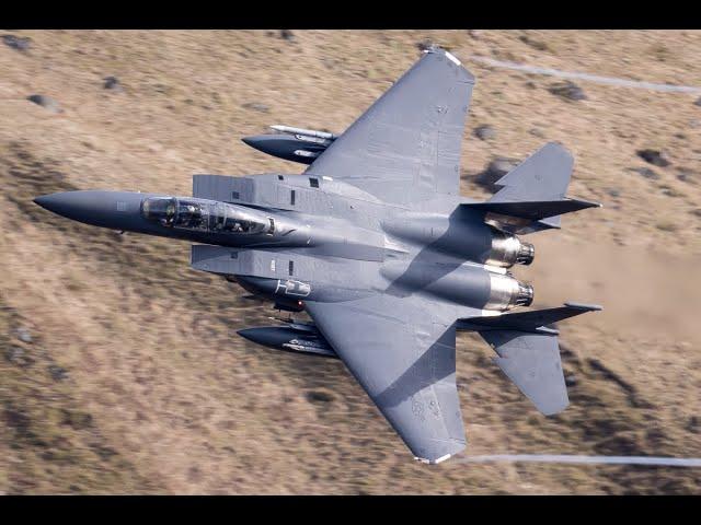 Low level flying through the Arrochar Alps, United States Airforce F15 Strike Eagles