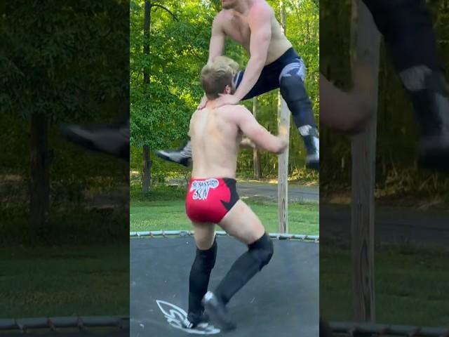 Sammie Evans hits a powerbomb! #backyard #wwe #trampoline #wrestling #backyardwrestling #wrestlers