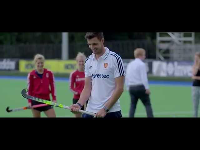 England cricketers Stuart Broad and Steven Finn meet England Hockey