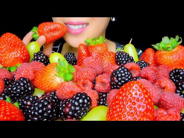 HEALTHY EATING ASMR BERRIES FRUIT PLATTER *STRAWBERRIES, RASPBERRIES, BLACKBERRIES | TracyN ASMR