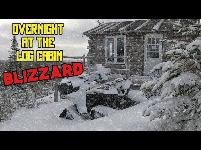 Log Cabin Overnight in a BLIZZARD