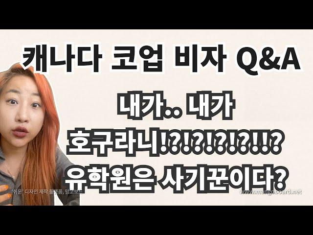 캐나다 코업 질문 - 캐나다코업비자는 호구만 가는거 ㅉㅉ?
