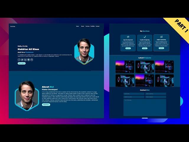 Personal Portfolio Website Design in Flutter | Rsponsive Website in Flutter | Flutter Web (Part 1)