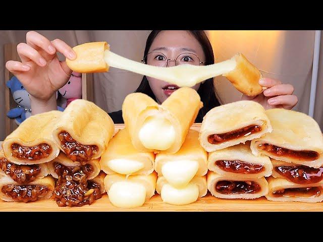 SUB) Long hotteok 🫘 Eating Show. Dessert Mukbang