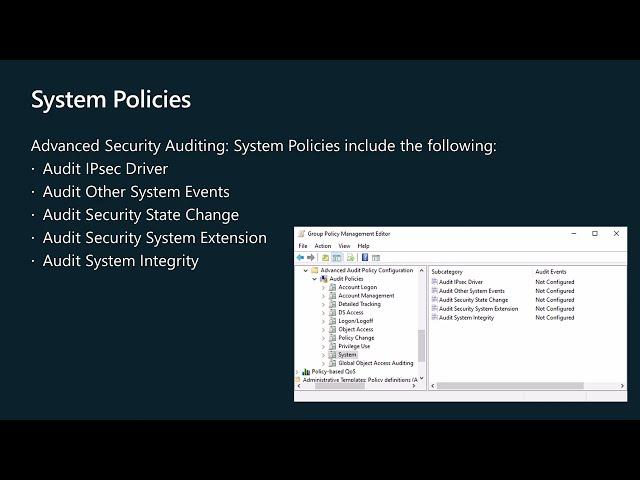 Windows Server Advanced Security Auditing: System Policies