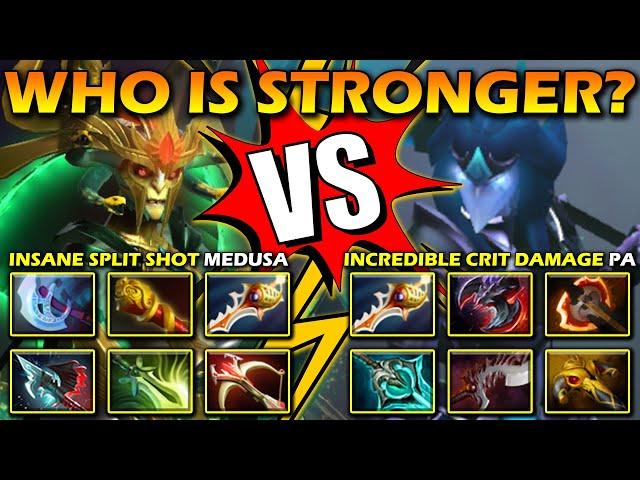 WHO IS STRONGER? Between Split Shot Queen Medusa Vs. Incredible Crit Damage Phantom Assassin DotA 2