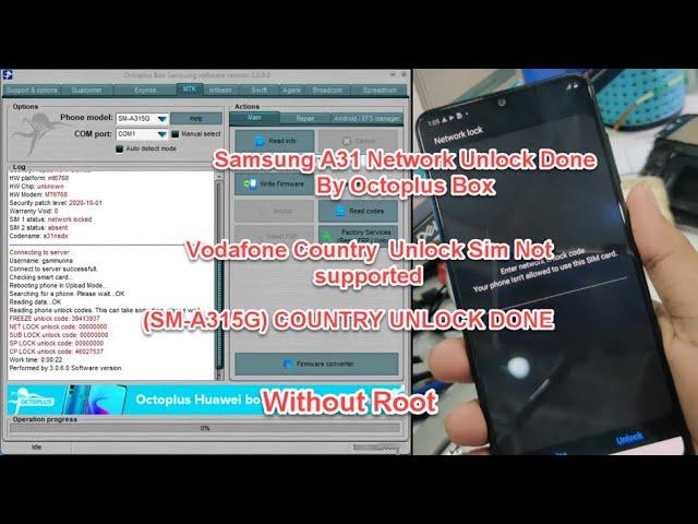 Samsung A31(A315G) Network Unlock Done By Octoplus Box