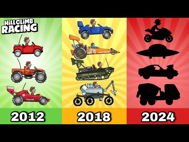 Hill Climb Racing : All Vehicles Evolution - History of All Updates! 2012-2024