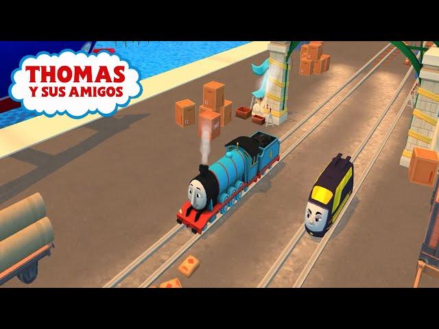 El tren Tomas y sus amigos en español. Tomas y sus amigos en las carrreras de la isla de Sodor.