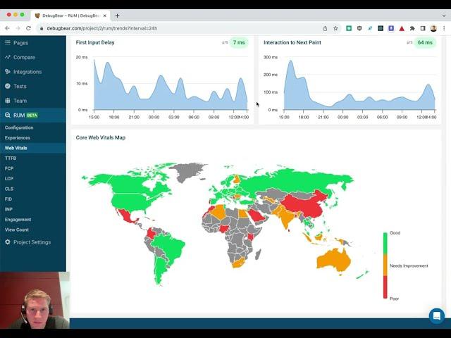 DebugBear Real User Monitoring (RUM) demo