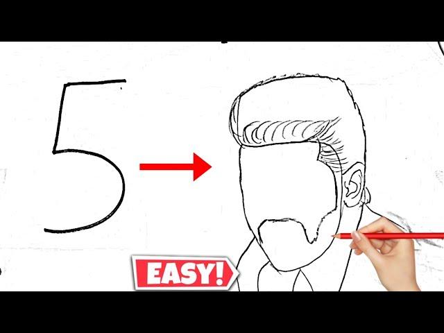 5 number turns into Vijay Thalapathy Drawing