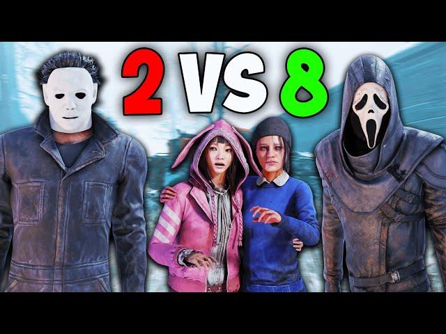 2 KILLERS vs 8 SURVIVORS in Dead by Daylight!