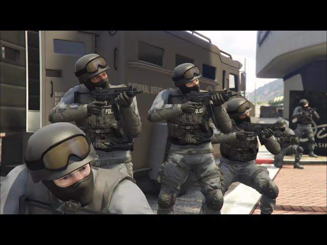 GTA 5 Online: Diamond Casino Heist NOOSE/SWAT Cutscene (Day)