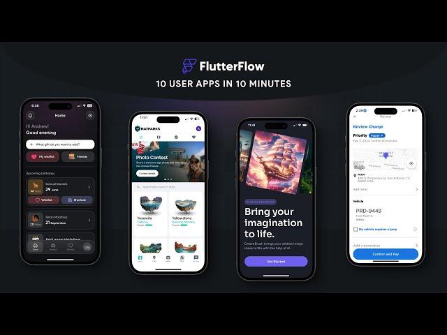 10 User Apps in 10 Minutes | Built in FlutterFlow