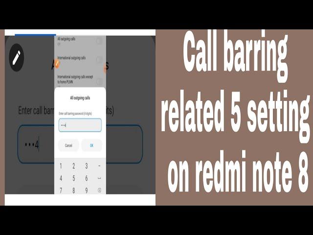 Call barring related 5 setting on redmi note 8