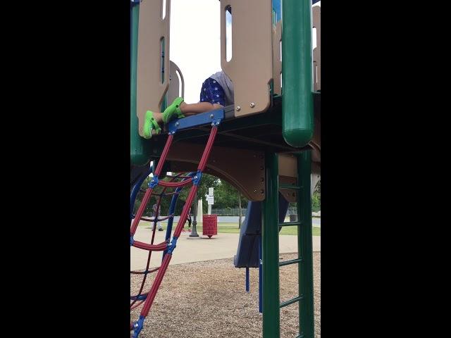 Lawson and Landry playing at park