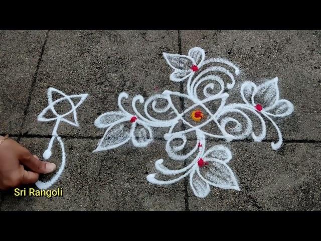 Small Friday Rangoli2 Dots Sravanamasam Special MugguluFriday Border Rangoli Designs #srirangoli