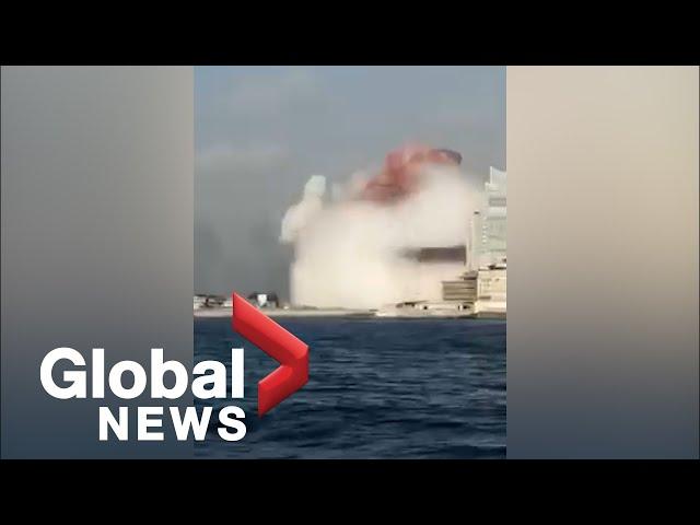 Beirut explosion: Diver captures moment of blast as seen from the water