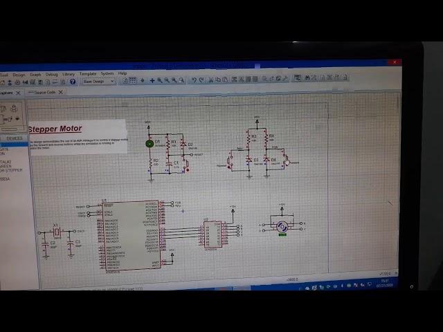 Stepper motor simulation running test with proteous software