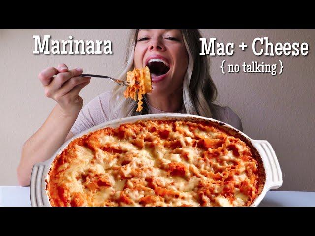 Mafaldine Marinara Mac + Cheese MUKBANG | No Talking (Talking Removed)