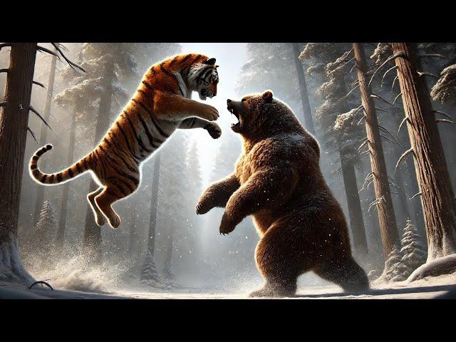 Siberian Tiger vs Kodiak Bear: Who is More Stronger