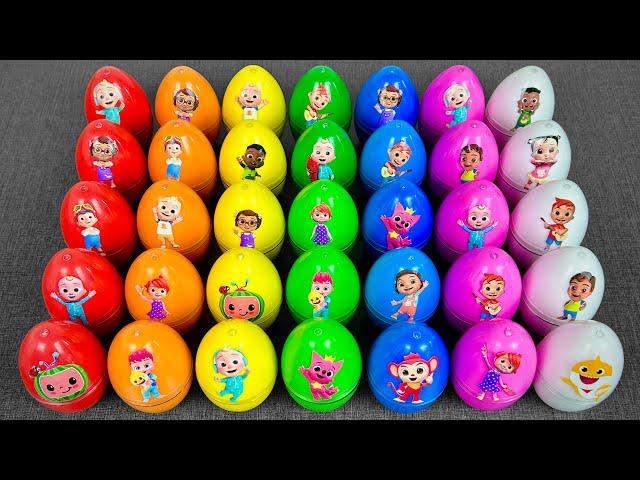 Cocomelon Slime  Finding Hidden Pinkfong & JJ Slime Dinosaur Eggs!  Satisfying ASMR DIY