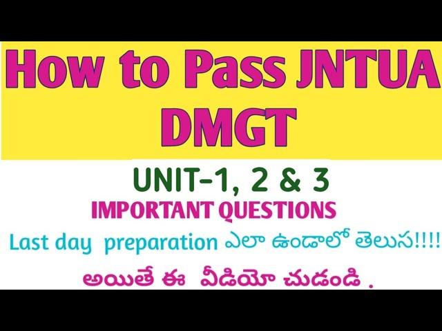 JNTUA R20 DMGT Very Important Questions | How to pass Discrete Mathematics & Graph Theory Important