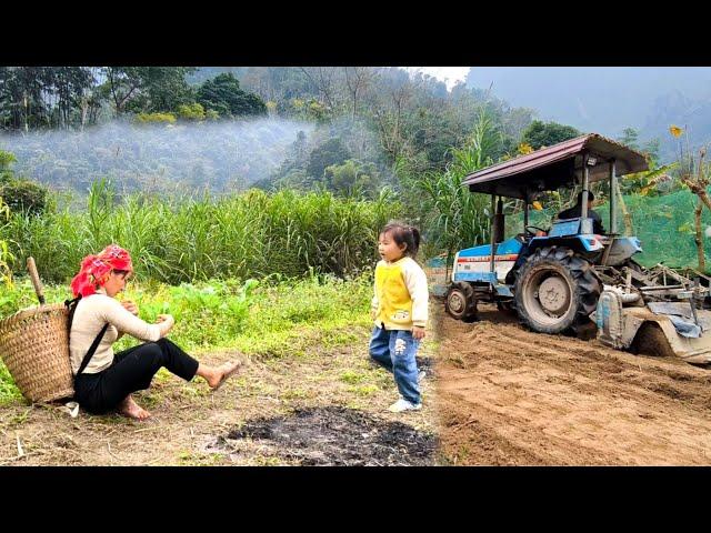 After clearing the garden, mother and daughter asked for the help of a plow to loosen the soil.