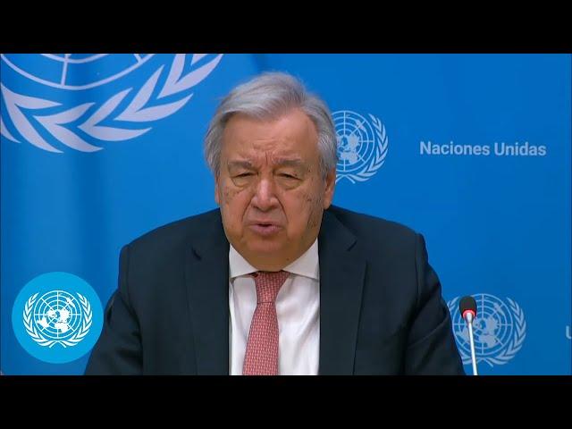 Peace, Climate Change, and Finance - "We don’t have a moment to lose" - UN Chief | Press Conference