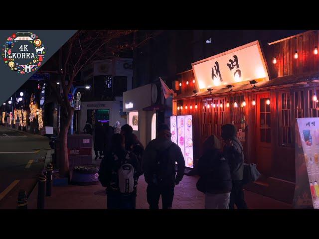 1AM Midnight Walk Hongdae Street | 4K KOREA | Jan.2023