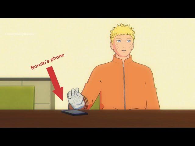 Naruto's checking Boruto's phone...