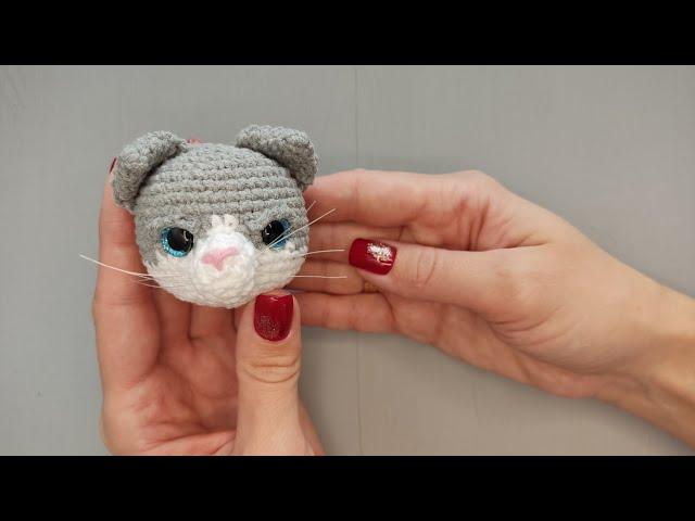 Crochet tutorial: How to make a Crocheted cat whiskers, amigurumi tutorial for beginners